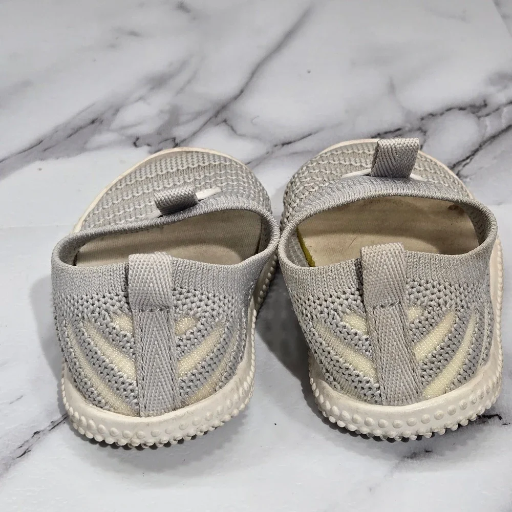 BMCITYBM Toddler Walking Shoes Size 4 Gray Knit Slip On Sneakers First Walker